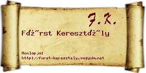 Fürst Keresztély névjegykártya